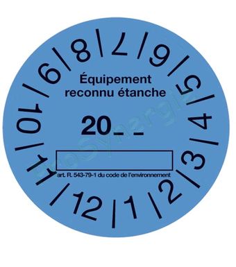 Rouleau de 100 étiquettes de contrôle étanchéité - Bleu - Equipement  reconnu étanche