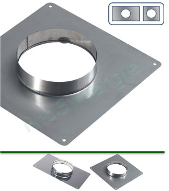 Plaque de base en acier inoxydable pour tube carré - 2 pièces avec