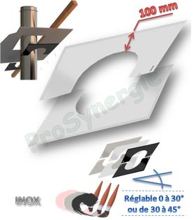 Plaque de Finition Inox plafond (0°à 45°) - Finition Blanc, Noir et Inox | Prosynergie
