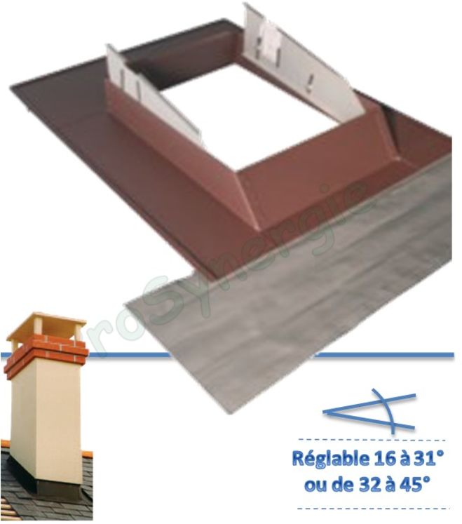 Plaque d´étanchéité Polyten30 pour toit Tuile + Bavette souple plomb 560mm - Pente de toit de 16 à 31°