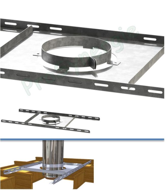 Support Plancher Galva  Pour conduit isolé  Øext 180mm