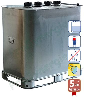 Cuve IBC pour produits dangereux, palette en composite, 1000