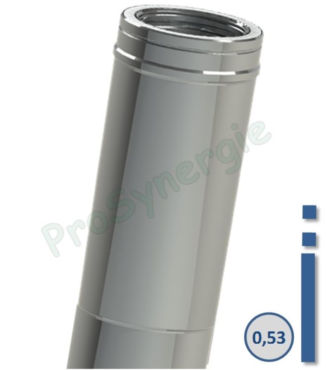 Tuyau Isolé Duoten Inox 316/304 - Réglable - Ø 200/250mm avec Bride (L utile = de 360mm à 530mm)