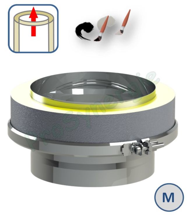 Raccord d´adaptation ´´simple/double´´ Inox 316 (opt° laqué Noir) pour conduit de fumée Isolé Duoten (et spécial DP type Poujoulat) Øint. 130/250mm raccord Mâle sur tuyau simple inox ou émail