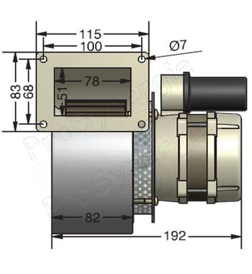 Ventilateur d´air centrifuge 230V 45W pour Brûleur granulé Burnit Pellet et  chaudière 30 à 50KW + Protection thermique - Centrifugal Blower