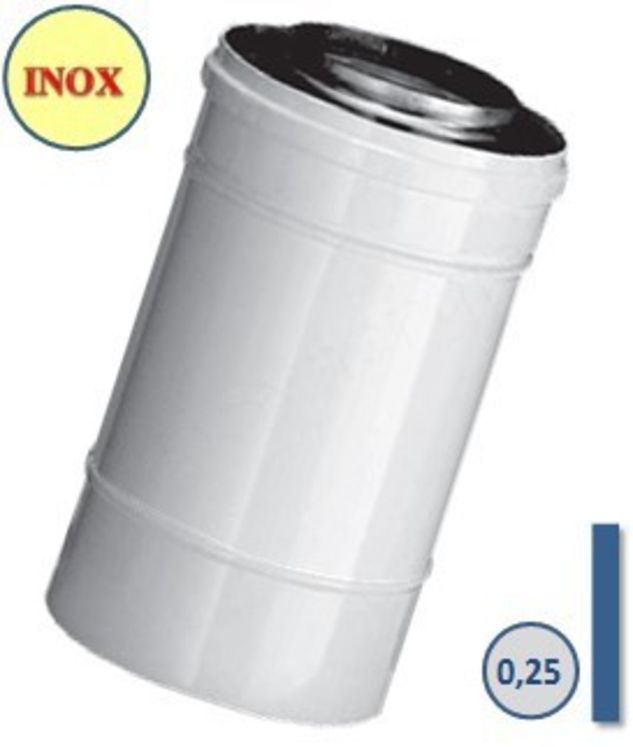 Conduit concentrique 25 cm Ø 80/125 mm - Inox/GALVA