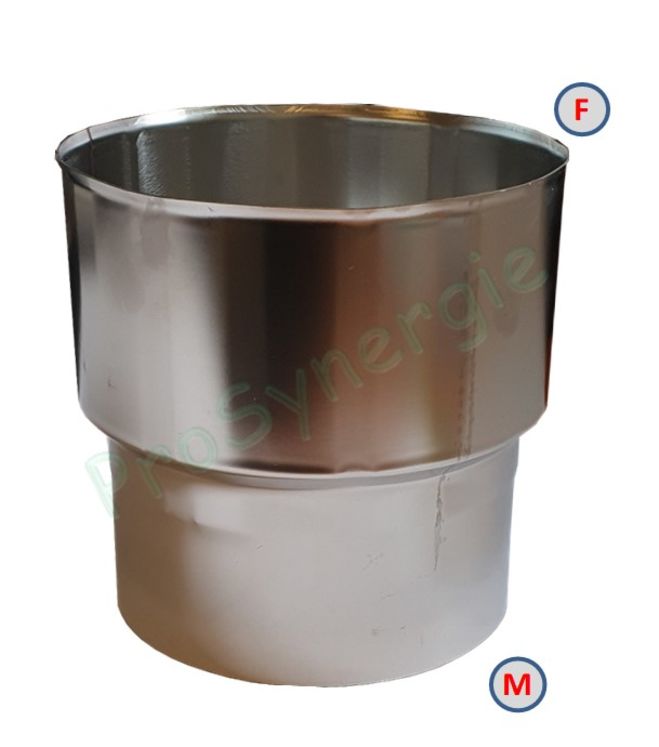 Réduction fumisterie Rigidten Inox 316 Ø Femelle 111 mm Ø Mâle 97 mm