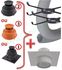 Kit ´´Base´´ EcoNext condensation - Montage C9 Plafond (air pris dans le conduit) - Ø 80 mm - Lg  8 m - Mitron Noir