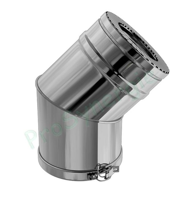 Coude isolé Inox/Inox 45° - Ø 100/150 mm - avec Bride