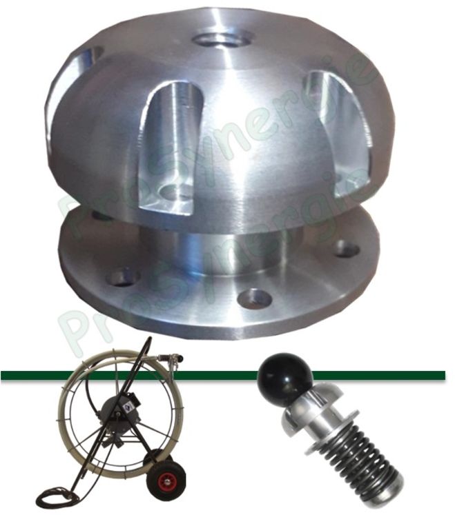 Demi-sphère et plateau d'accroche masselottes pour tête de machine à débistrer Rotonet Roue