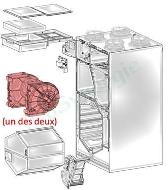 Motoventilateur (moteur + ventilateur) pour DEE FLY CUBE 300 [- pièce  détachée VMC double flux - ALDES]