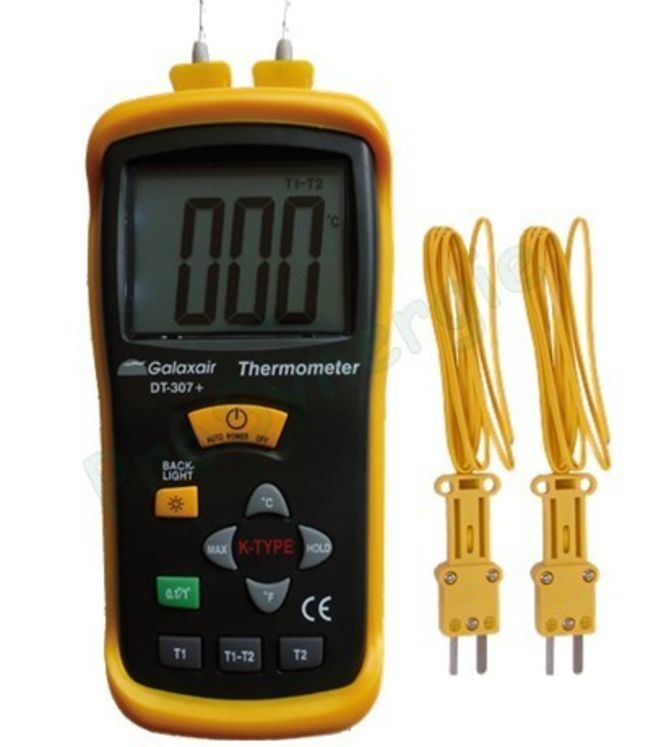 Thermomètre différentiel (livré avec 2 sondes type K-UNIV) - Code Usine : DT-307+