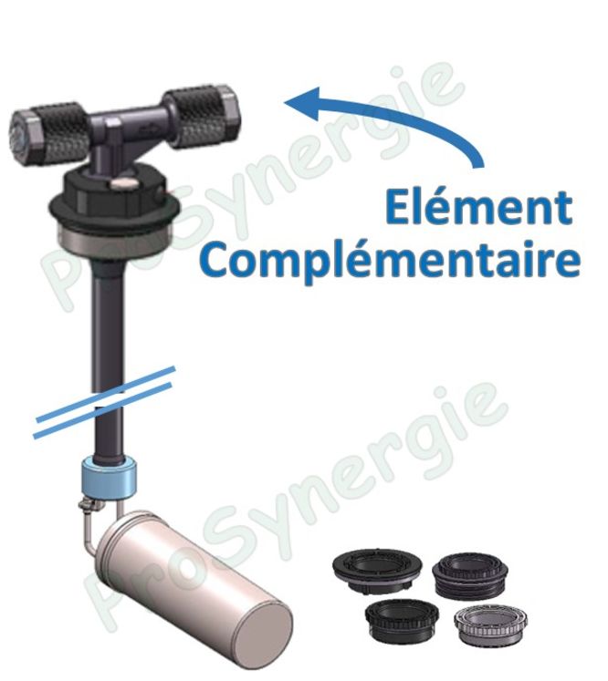 Ensemble d´extension (accouplement/batterie) d'aspiration fioul EUROFLEX, plongeur 2m avec floteur + adaptateurs G2", M60x4, S75x6, Bride Ø68mm