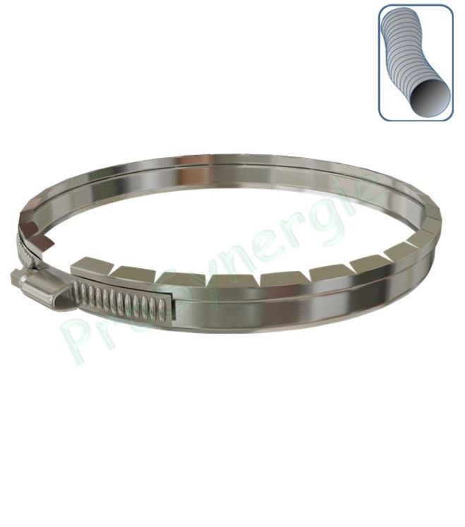 Bague à griffe Inox 316 pour le maintien d'un tubage flexible Ø 100/106 mm