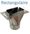 RCH - Adaptateur Inox 316 de bas de boisseaux maçonné rectangulaire 20x40cm pour un raccordement circulaire Ø mâle 300 mm