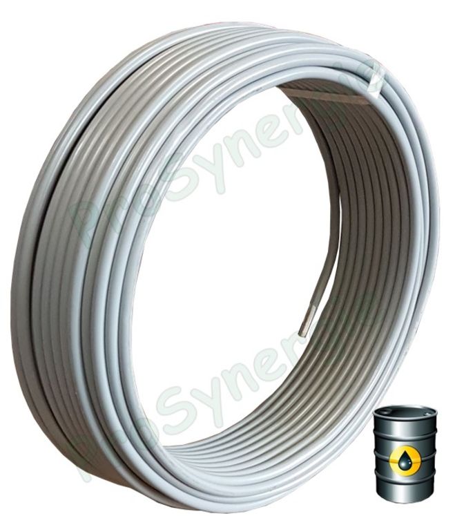 Couronne 50m ou 25m tube semi rigide Aluminium gainé PVC gris Ø6 à 12mm - raccordement Fioul et Eau