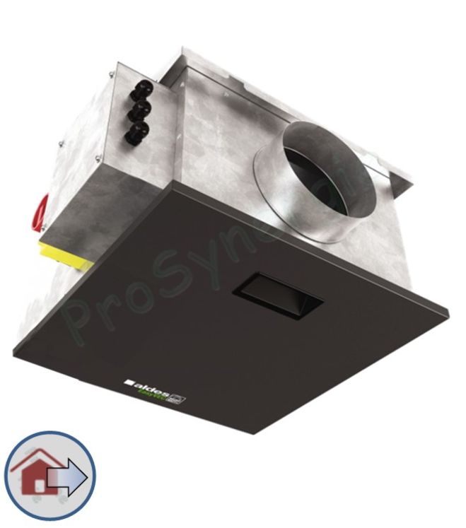 Caisson de Ventilation EasyVEC® Compact - Débit de  2000m³h - Micro-watt - Taille 582x582x352 mm - Non isolé  (avec IP) - Ø racc 315mm