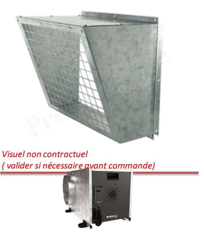 Visière pare-pluie avec grille pour caisson EasyVEC - Ø250 mm Femelle