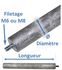 Anode magnésium Ø 22, 26, 33 ou 40 mm (protection pour chauffe eau) - Longueur 200 à 700mm - filetage Ø M6 ou M8