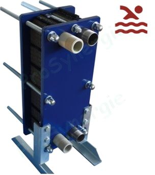 Echangeur à plaques Titane (eau de mer) ITEX POOL+ Ti 4 - L x H x l = 169 x 505 x 224mm