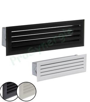 200x200mm Noir Métal Grille de Ventilation - Réglable Grill D'aération -  Lames Réglables