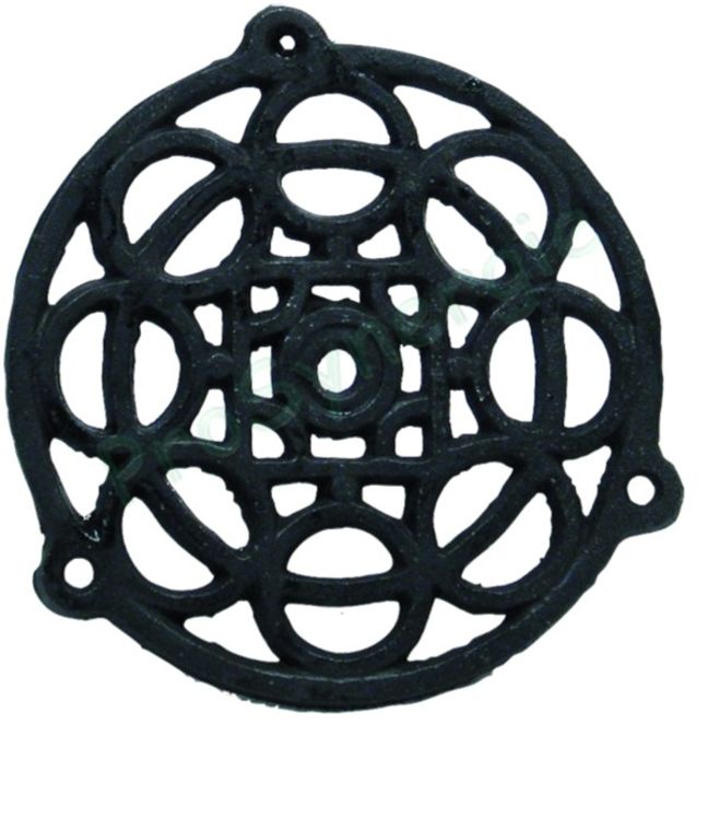 Grille ronde en applique - Fonte noir