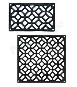 Grille Fonte noire en applique - carrées ou rectangulaires