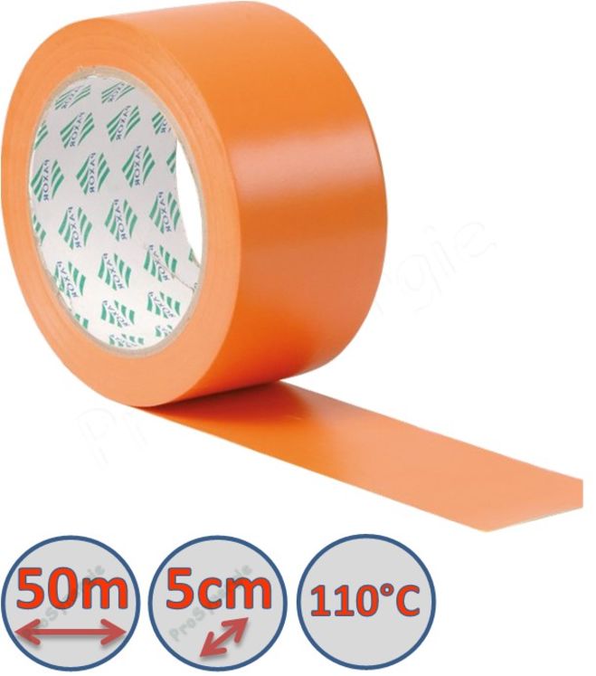 Ruban adhésif PVC Plastifié orange - Longueur 33 m - Largeur 48 mm