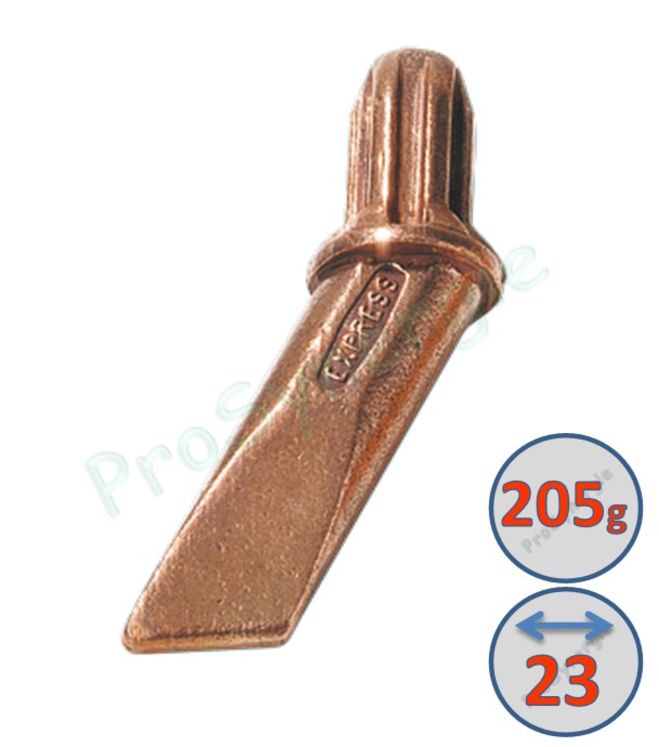 Panne cuivre pour lance Fer à souder Express - Dimensions bout de panne 23 x 3 mm