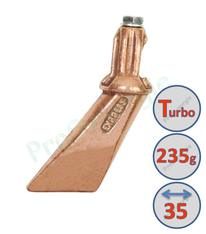 Panne cuivre Turbo pour lance Fer à souder Express - Dimensions bout de panne 35 x 3,5 mm