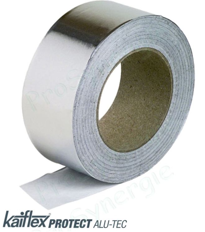 Mètre (Bande de 50 mètres) de Protection Adhésif Alu spécial haute résistance aux UV - pour Manchon isolant type Kaiflex Alu TEC