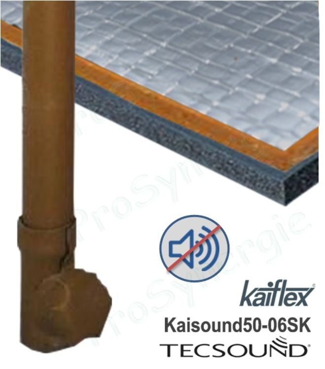 Isolant acoustique Kaisound pour conduits et réseaux - Mousse NBR, masse polymère Tecsound sans bitume +1 face adhésive