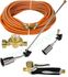 Ensemble Chalumeau Etancheur Godet Inox 50 et 100 kW - Col 130 et 600 mm - Tuyau 20m - Détendeur - Manche 620