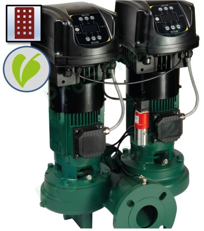 Pompe en ligne double DKLMEE Chauffage Sanitaire Climatisation Electronique Mono 230V 50Hz - DN 50 - Hauteur 280mm - Type 600