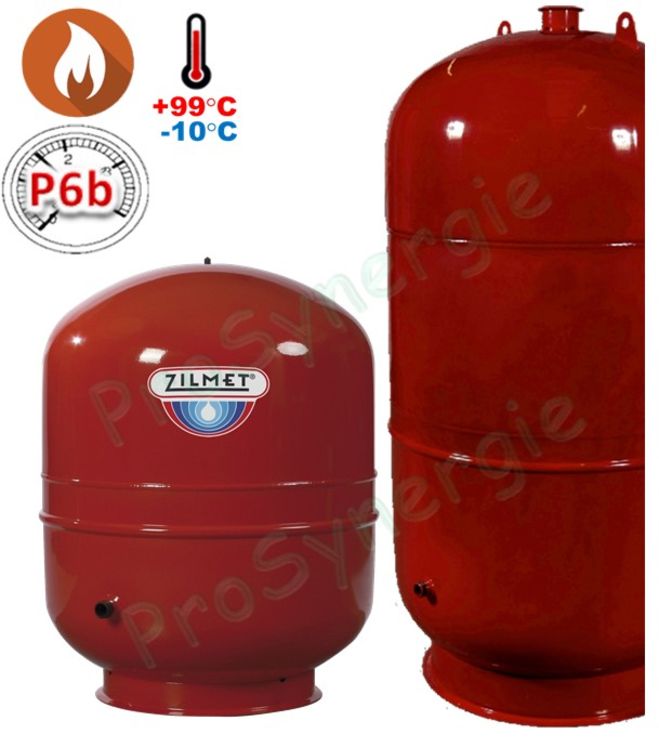 Vases d´expansion chauffage sur socle série Cal-Pro Contenance 200 Litres Ø x Haut. = 600 x 812mm - Raccord ØM3/4´´