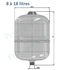 Vases d´expansion Inox sanitaires ACS eau potable froide/chaude suspendu série Inox-Pro Contenance 1 Litres Ø x Haut. = 116 x 197mm - Raccord ØM1/2´´