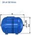 Vases sanitaires ACS horizontal sur pied pour eau potable froide ou chaude  - Série Hydro-Pro Hydroblue 50 Litres - Raccord. 1´´ - (diam.=380 L=418mm)