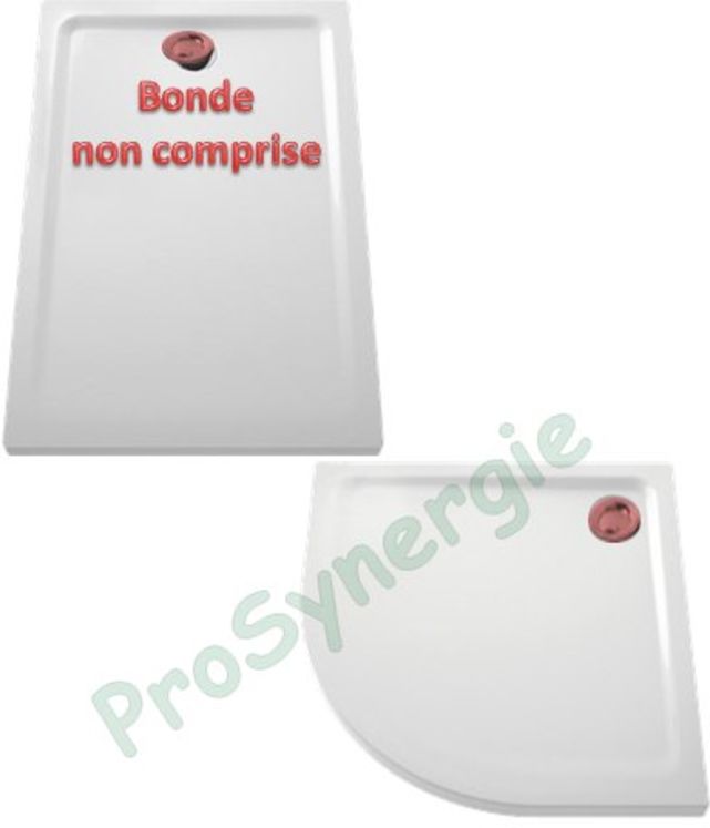 Receveur céramique extra plat 5,5 ou 7,5cm (bonde 90mm non fournie) ARKITEKT Carré ou Rectangulaire
