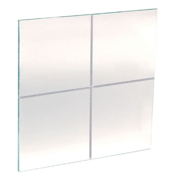 Vitre en plexiglass brisable 468 x 468 mm (avec faiblesse rainure en croix) pour coffret de sécurité" sous verre dormant"