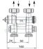 Robinet thermostatisable orientable (monotube/bitube) multiblock T Ø M 1/2´´ - eurocône M 3/4´´