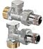 Robinet de retour coude (90°) ou té (180°) de réglage Combi 2 (standard) - raccord Ø M 1/2´´ (DN 15) et eurocône M3/4´´