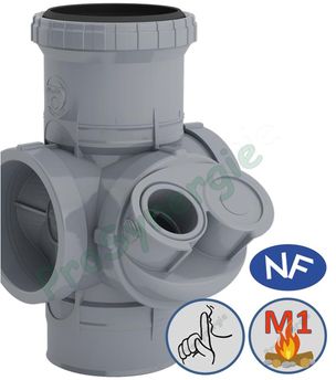 Culotte modulaire configurable Ø100mm PVC évacuation (Acoustique) pour collecteur sanitaire (sans WC)