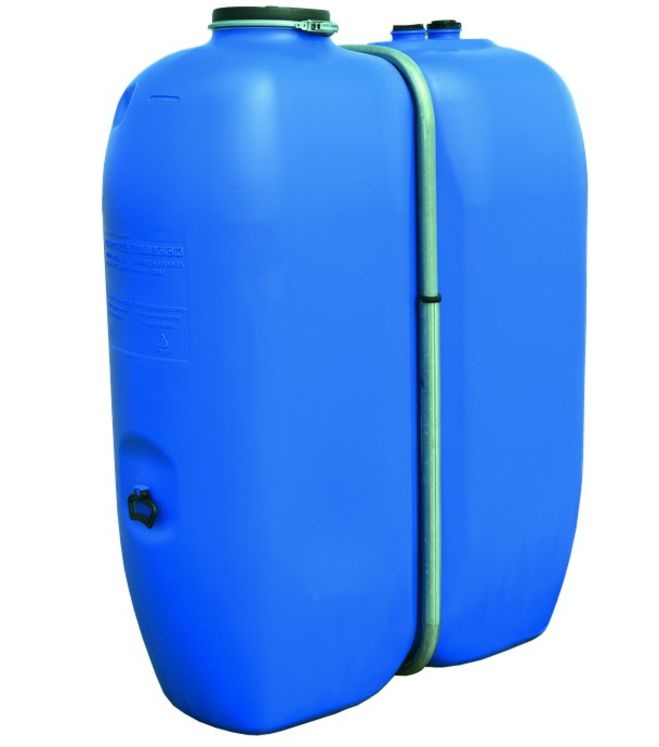 Cuve aérienne polyéthylène avec bandage stockage d´eau potable Aquablock BTV 1000 litres HxLxP =1710x620x1348mm, Trou bras d´homme couvercle plat 250 mm