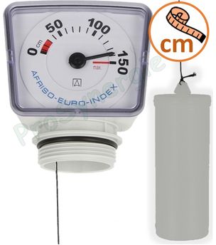 Jauge mécanique à flotteur Profil R Ø1´´1/2 (49mm) avec cadran réversible (mesure en cm : échelle 0 à 1500mm et 0 à 2500mm)