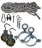 Kit d´ancrage plafond et de levage pour buse d´extraction motorisée ´´Spider´´ (6m corde de traction, 2 poulies, colliers d´ancrage, mousqueton et visserie)