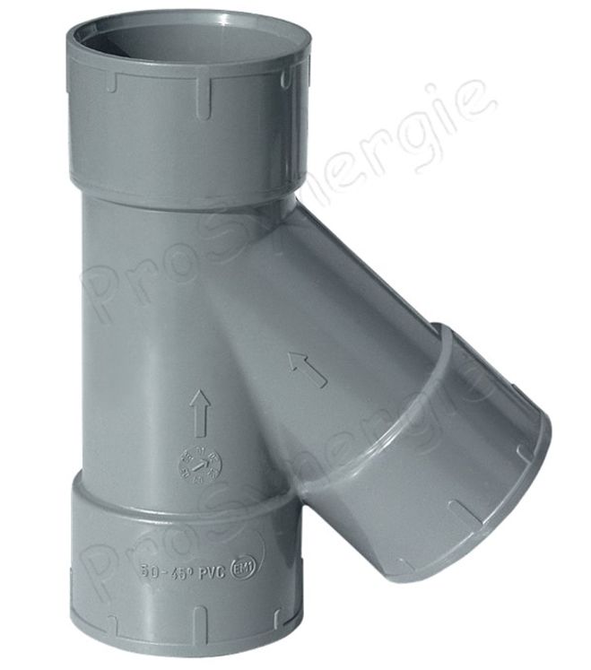 Dérivation 45° MF PVC antistatique Ø 50 mm  (aspiration granulés)