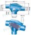 Filtre d´eau de pluie pour chute de gouttière 3P Patronen toiture jusqu'à 213 m² (6,4l/sec maxi.) Øint./ext. 100/110mm couleur bleu