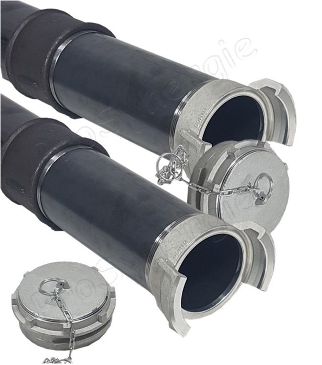 Kit Tubes de remplissage de granulés pour trémie avec raccord symétrique et bouchon - Longeur 600mm Ø 100mm (4´´)