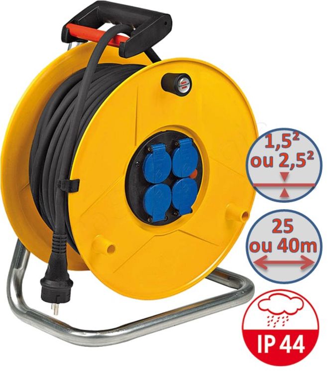 Enrouleur électrique Standard Pro - 25 ou 40 m - 3G1,5² ou 3G2,5²