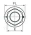 Réduction radiateur Blanc M Droit Ø 1´´1/4 (33/42) - F Ø 1/2´´ (15/21) - Ø Collerette 56 mm